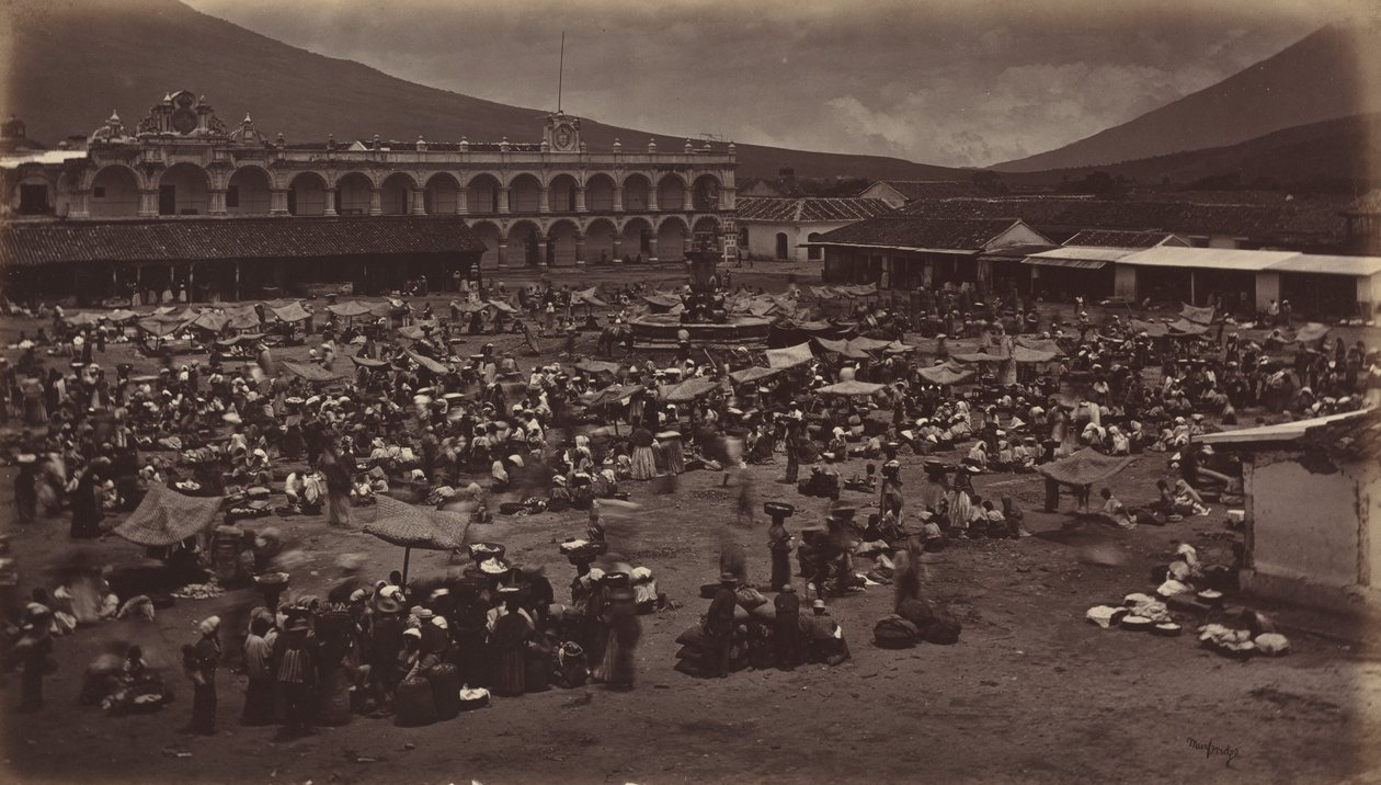 Platz und Vizekönigspalast-Antigua de Guatemala, 1877 von Eadweard Muybridge