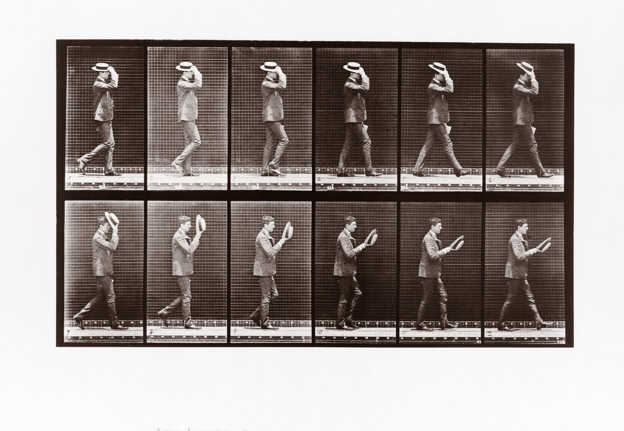Mann zieht seinen Hut, Platte 44 aus Animal Locomotion von Eadweard Muybridge