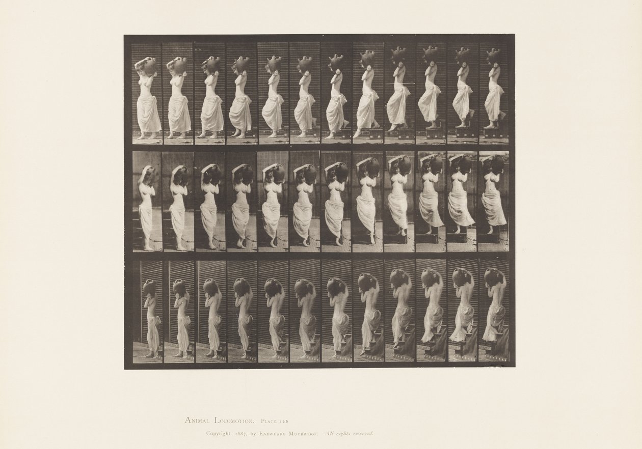 Tafel 146. Abstieg, Wasserkrug auf der linken Schulter drehend von Eadweard Muybridge