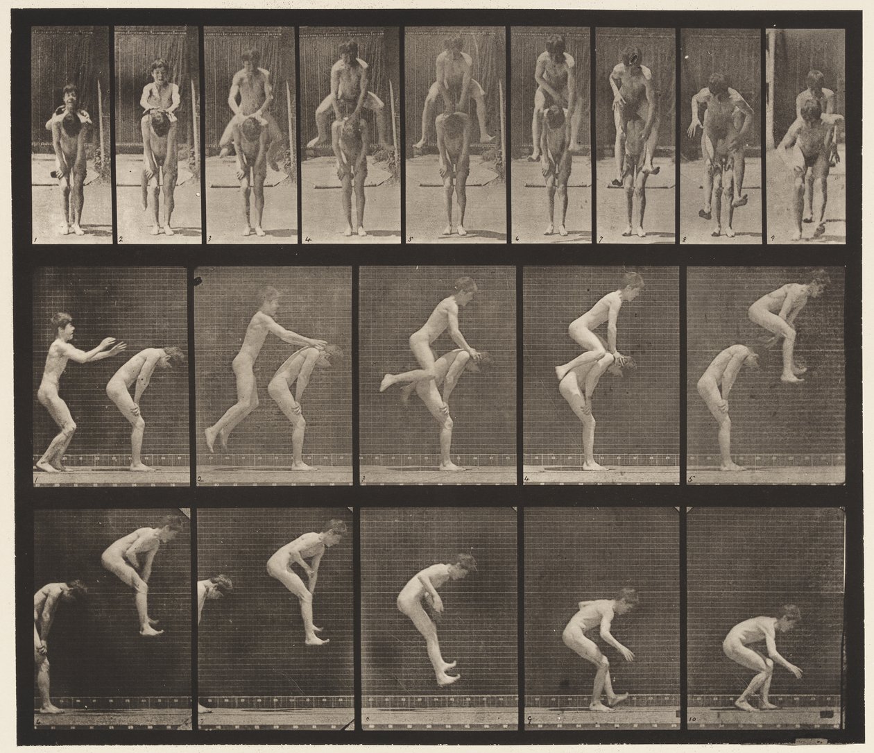 Tafel 167. Springen; Über den Rücken eines Jungen (Bockspringen) von Eadweard Muybridge