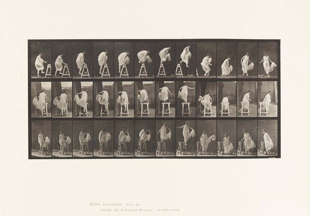 Tafel 172. Auf ein Gerüst steigen; Herunterspringen, Umdrehen von Eadweard Muybridge
