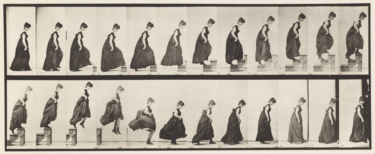 Tafel 173. Aufsteigende Stufen und Absprung, 1885 von Eadweard Muybridge