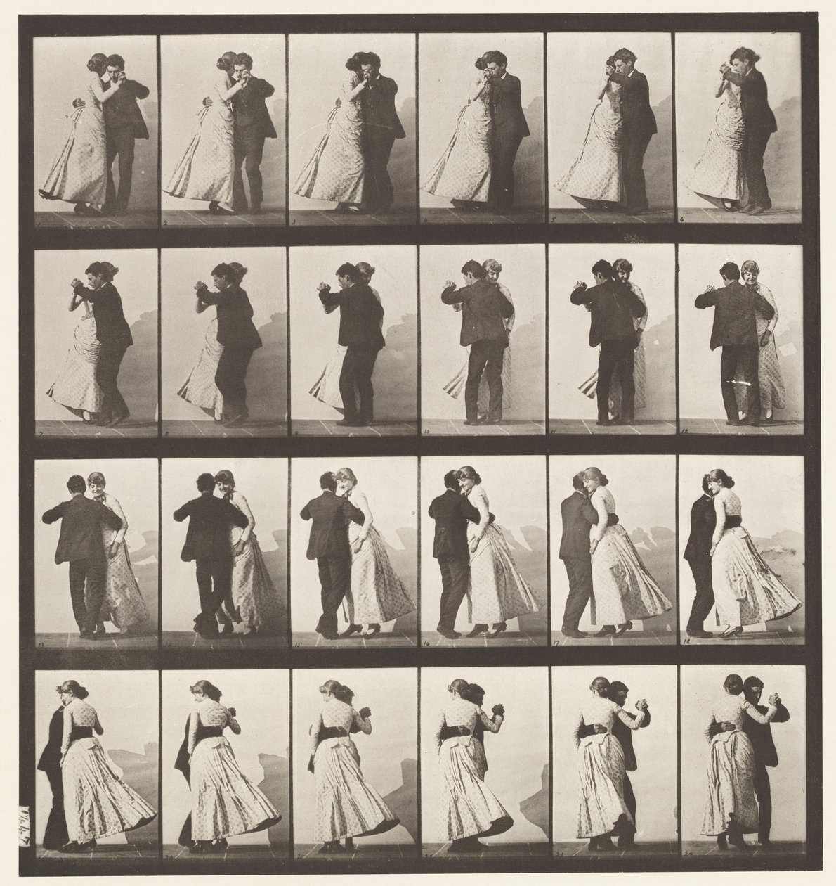 Tafel 197. Walzer tanzen, zwei Modelle von Eadweard Muybridge