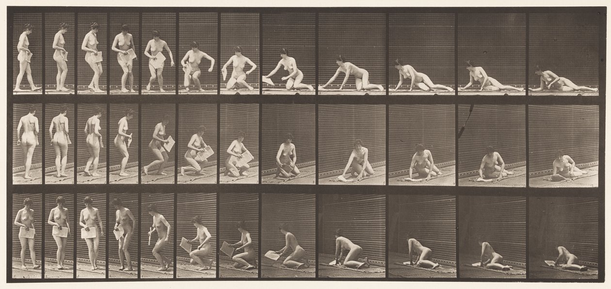 Auf dem Boden liegen und lesen von Eadweard Muybridge