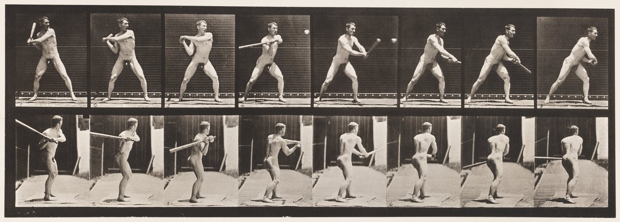 Tafel 279. Baseball; Schlagen von Eadweard Muybridge