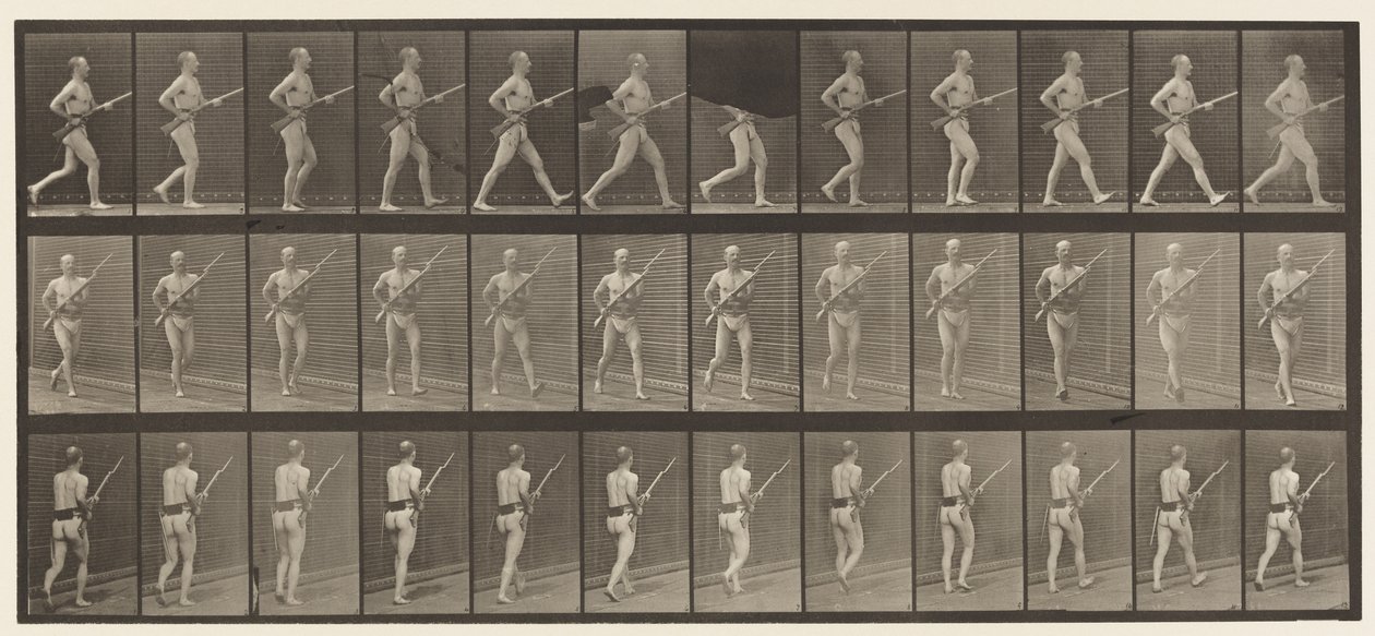 Tafel 359. Bajonettangriff, 1872-1885 von Eadweard Muybridge