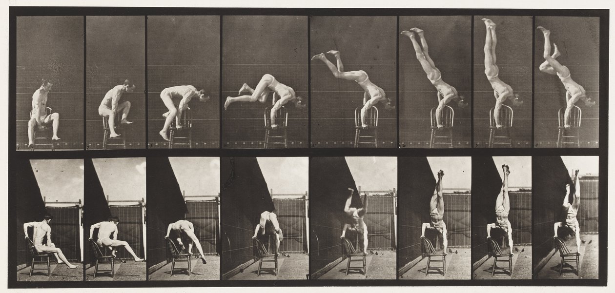 Tafel 373. Akrobat, Druck nach oben vom Stuhl von Eadweard Muybridge