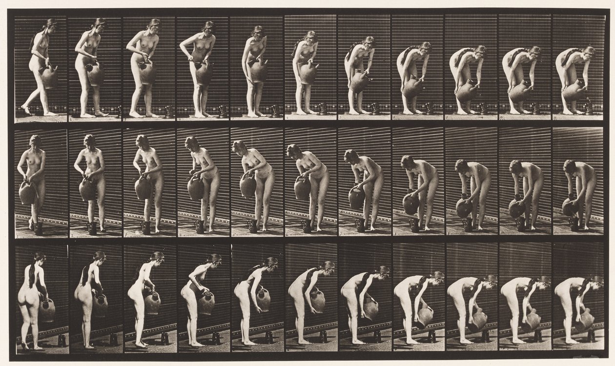 Tafel 446. Krug auf dem Boden aus einem Wasserkrug füllen von Eadweard Muybridge