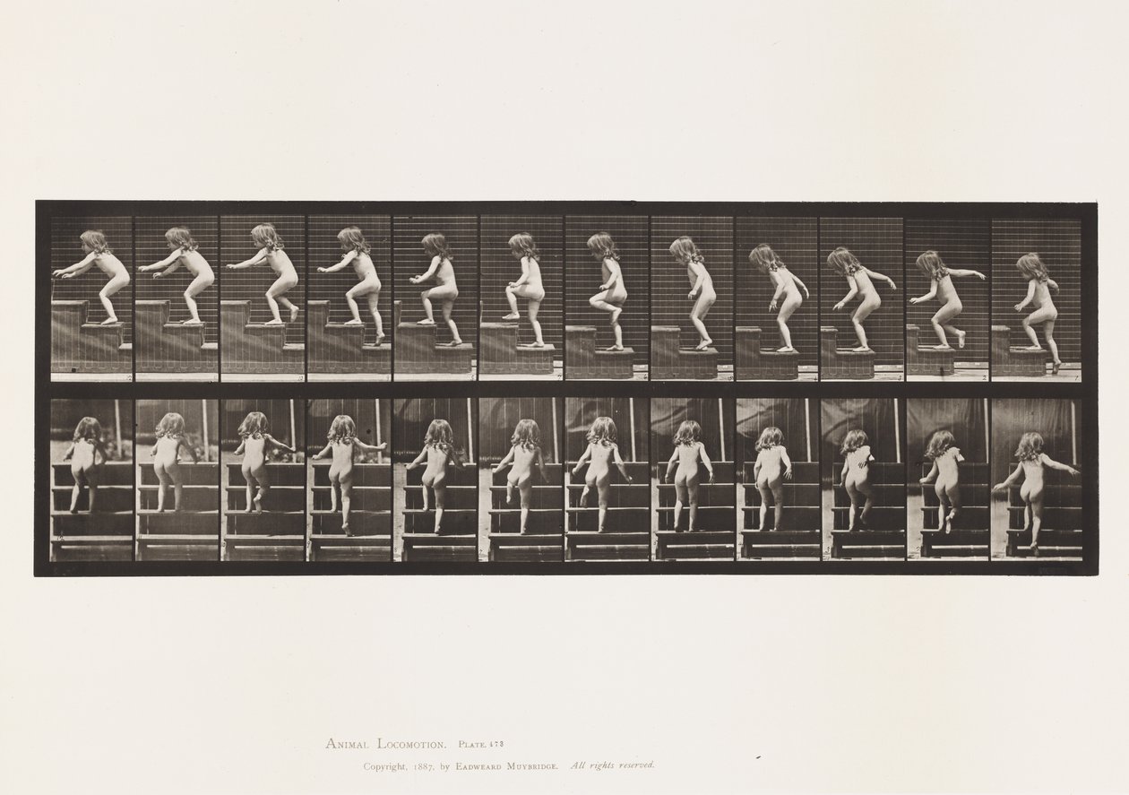 Tafel 473. Kind, die Treppe hinaufgehen von Eadweard Muybridge