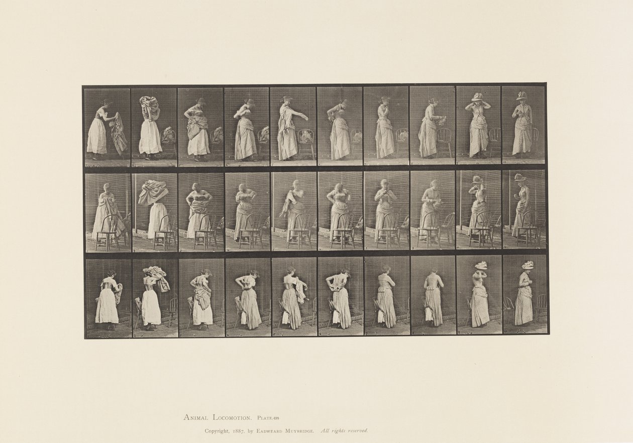 Tafel 495. Verschiedene Phasen der Toilette von Eadweard Muybridge