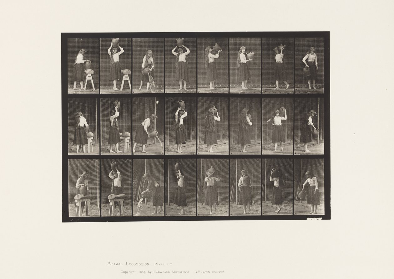 Tafel 517. Verschiedene Bewegungen mit einem Wasserkrug von Eadweard Muybridge