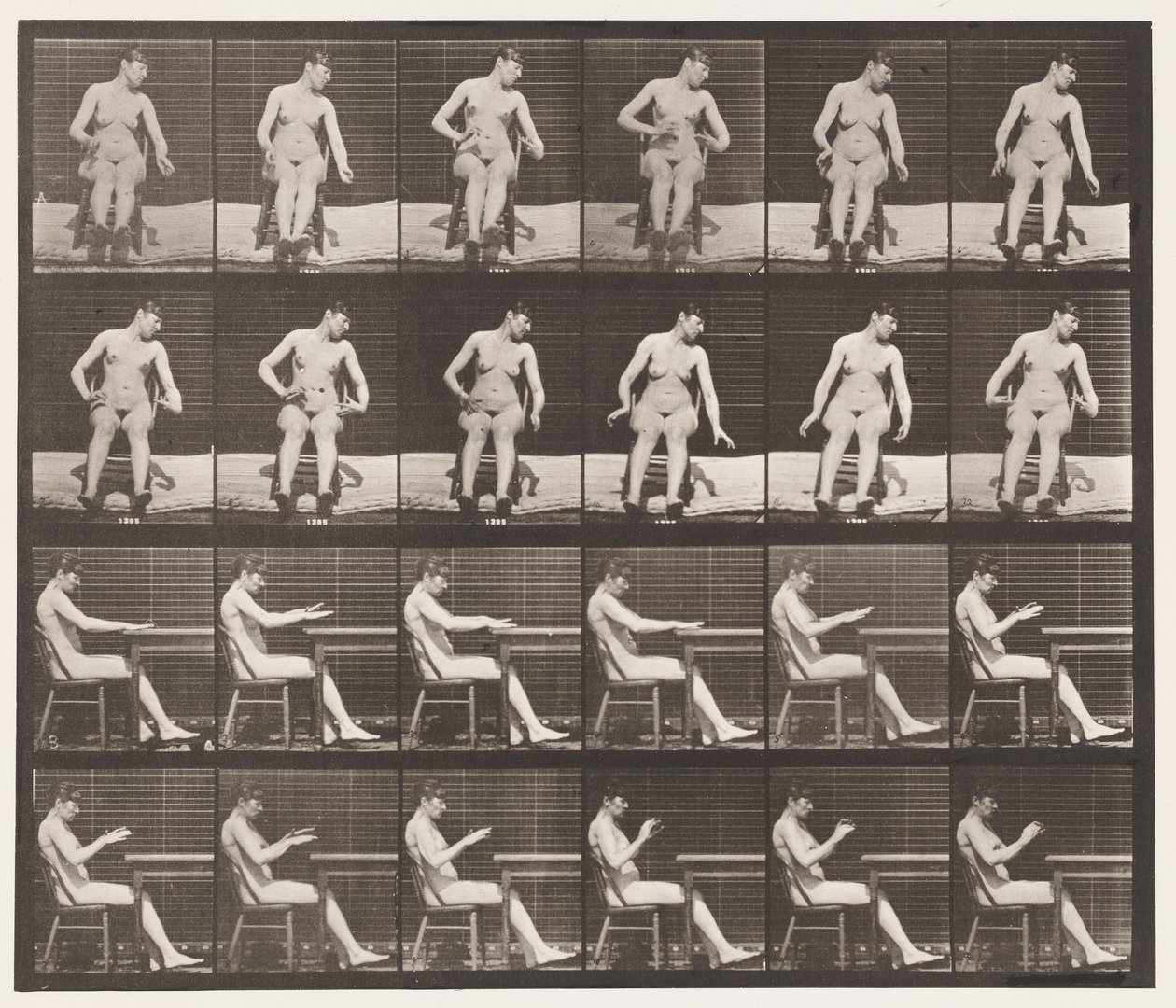 Tafel 545. Künstlich Induzierte Krämpfe; A, B, Während des Sitzens von Eadweard Muybridge