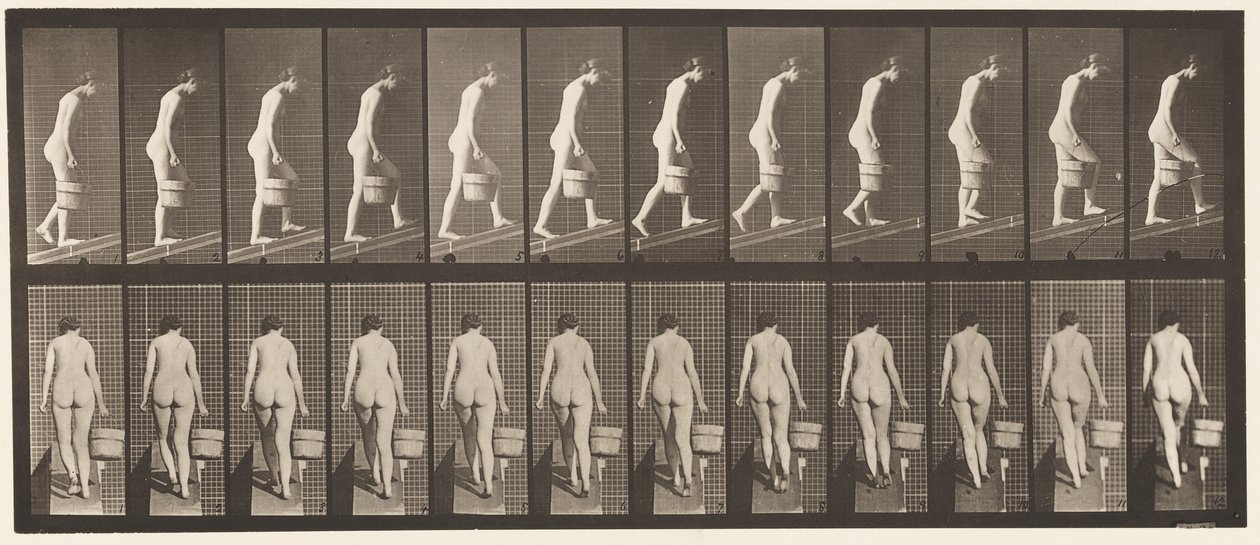 Tafel 84. Steigung hinaufsteigen, Eimer Wasser in der rechten Hand von Eadweard Muybridge