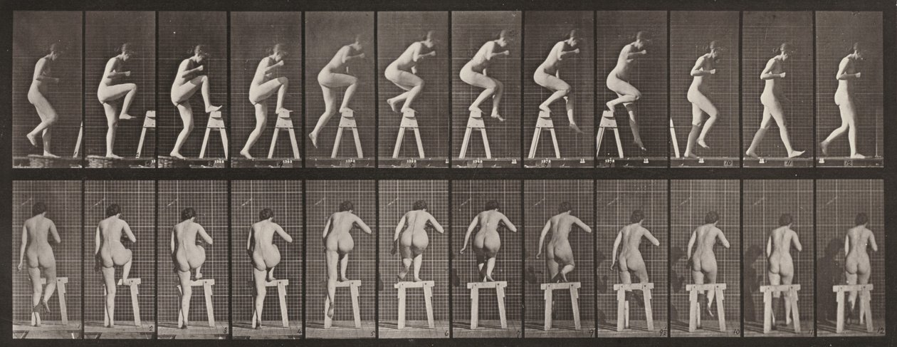 Tafel Nummer 178. Auf und über einen Bock steigen von Eadweard Muybridge