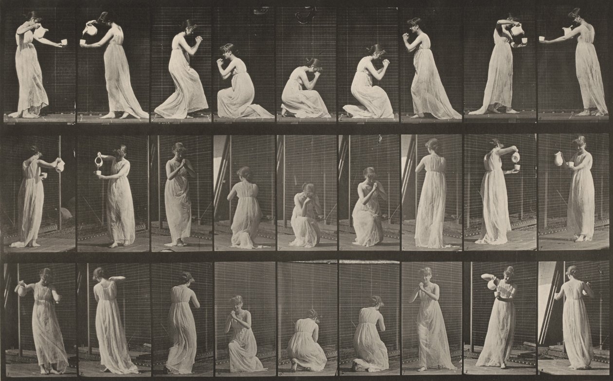 Tafel Nummer 502. Verschiedenes, Bücken, Knien usw. von Eadweard Muybridge