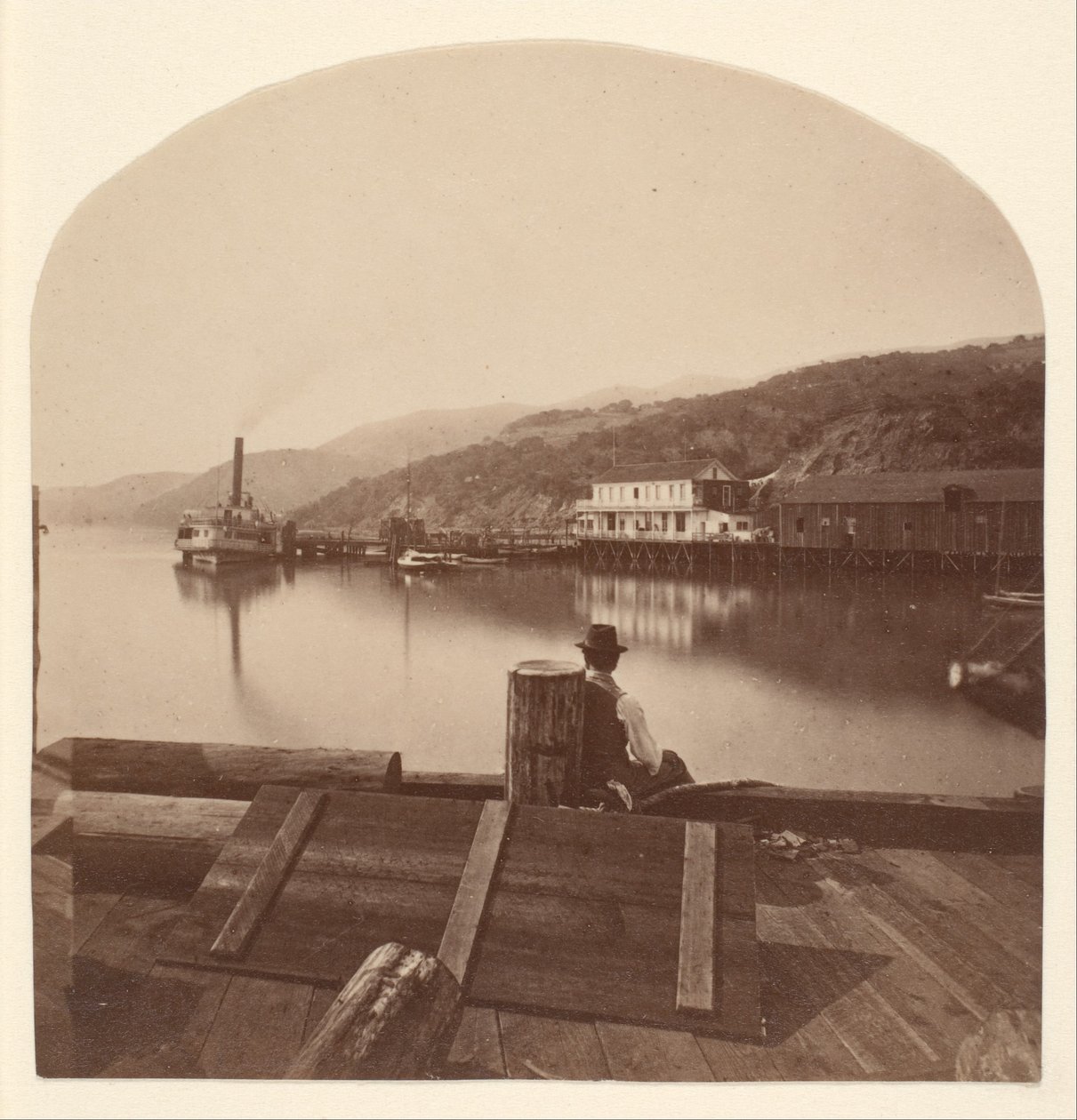Sausalito vom Kai der N.P.C.R.R. aus, Blick nach Süden von Eadweard Muybridge