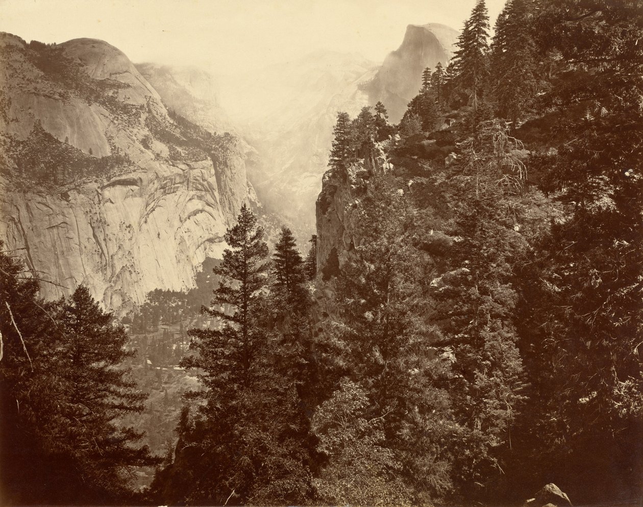 Tenaya Canyon von Union Point, Yosemite-Tal von Eadweard Muybridge