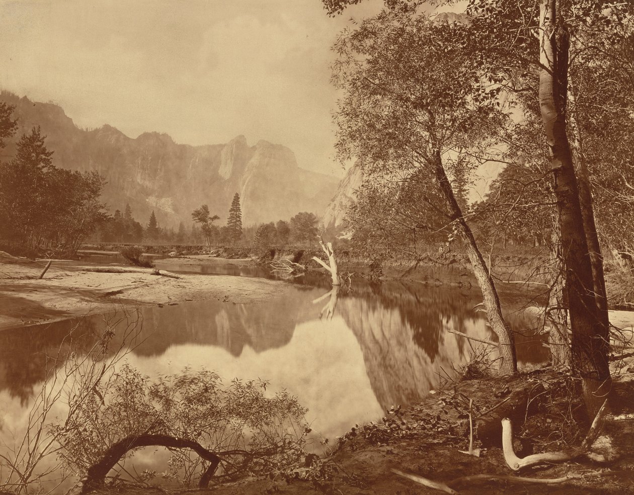 Tal des Yosemite vom Mosquito Camp, Nr. 22, 1872 von Eadweard Muybridge