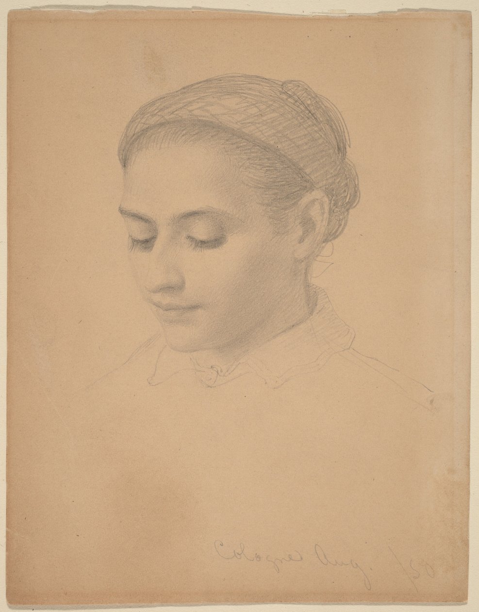 Kopf einer jungen Frau von Eastman Johnson