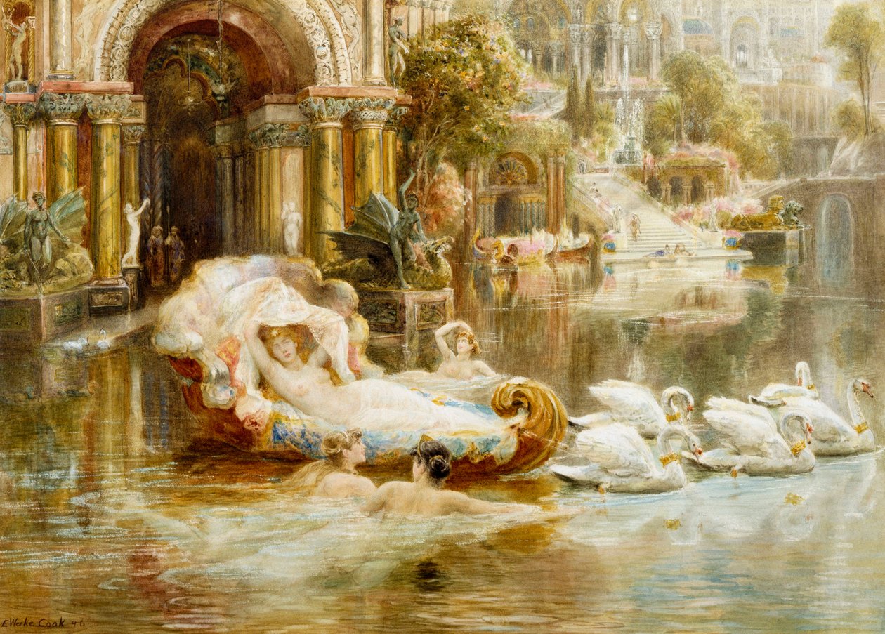 Venus und die Nymphen, die sie begleiten von Ebenezer Wake Cook