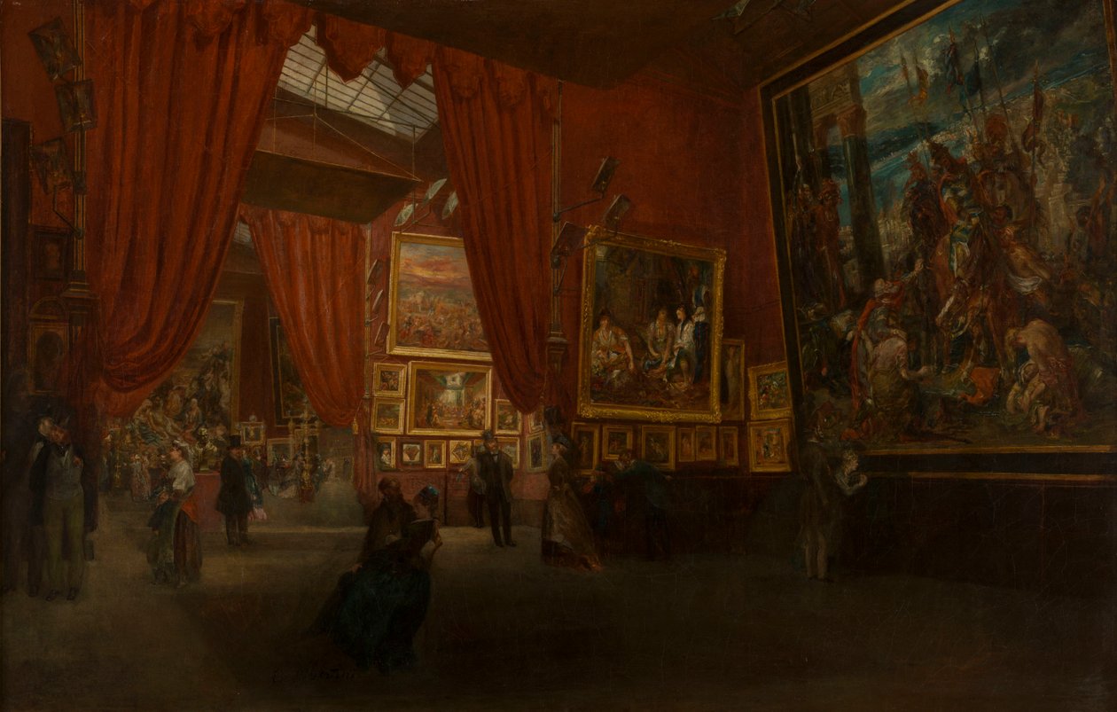 Ausstellung von Werken von Eugène Delacroix in der Martinet-Galerie, Boulevard des..., 1864 von Ed. Albertini