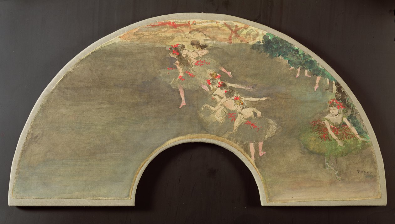 Balletttänzerinnen, Entwurf für einen Fächer von Edgar Degas