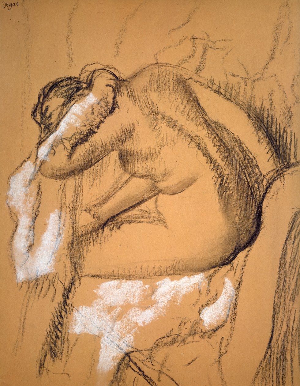 Frau trocknet sich ab von Edgar Degas