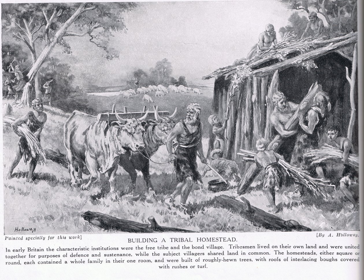 Bau eines Stammesheims, Illustration aus 