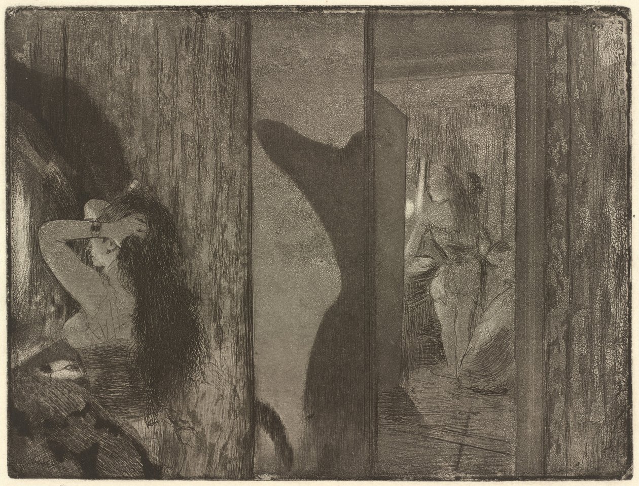 Schauspielerinnen in ihren Umkleideräumen von Edgar Degas