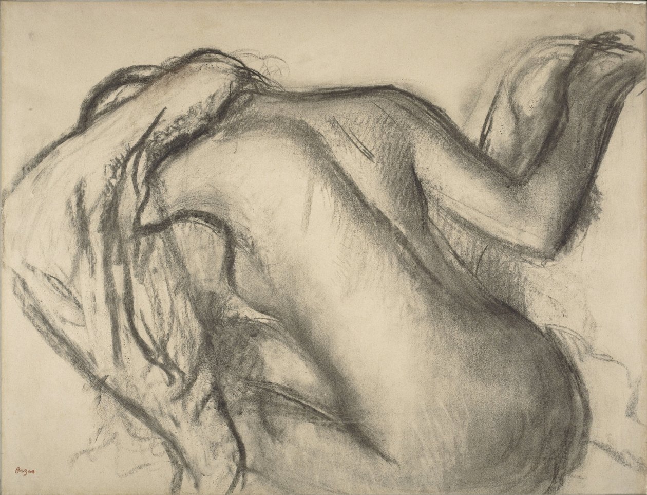 Nach dem Bad, Frau trocknet ihr Haar, ca. 1893-98 von Edgar Degas