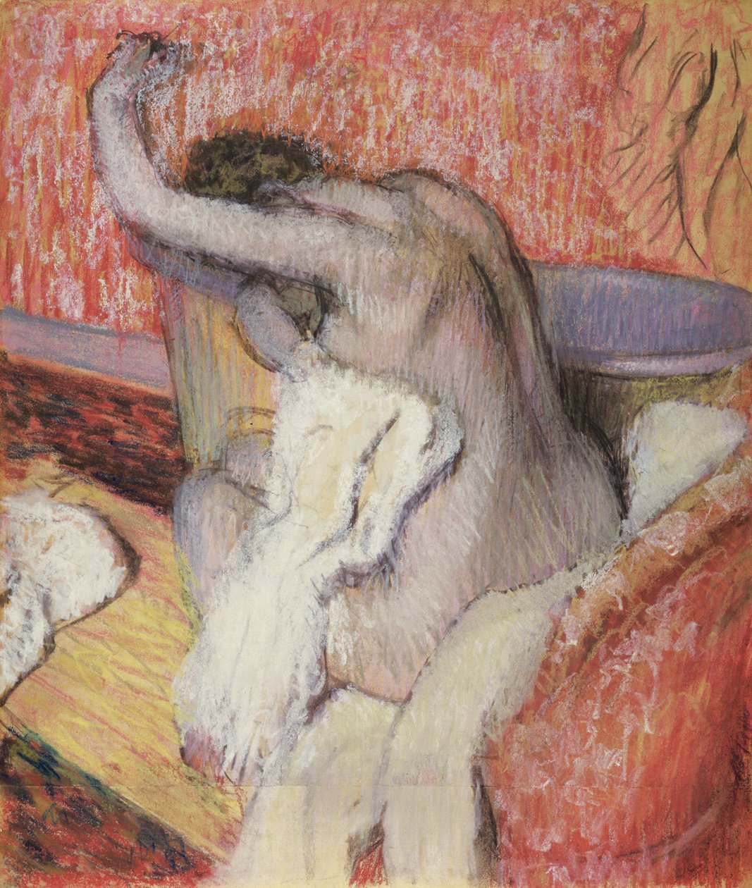 Nach dem Bad, Frau trocknet sich, um 1889-90 von Edgar Degas