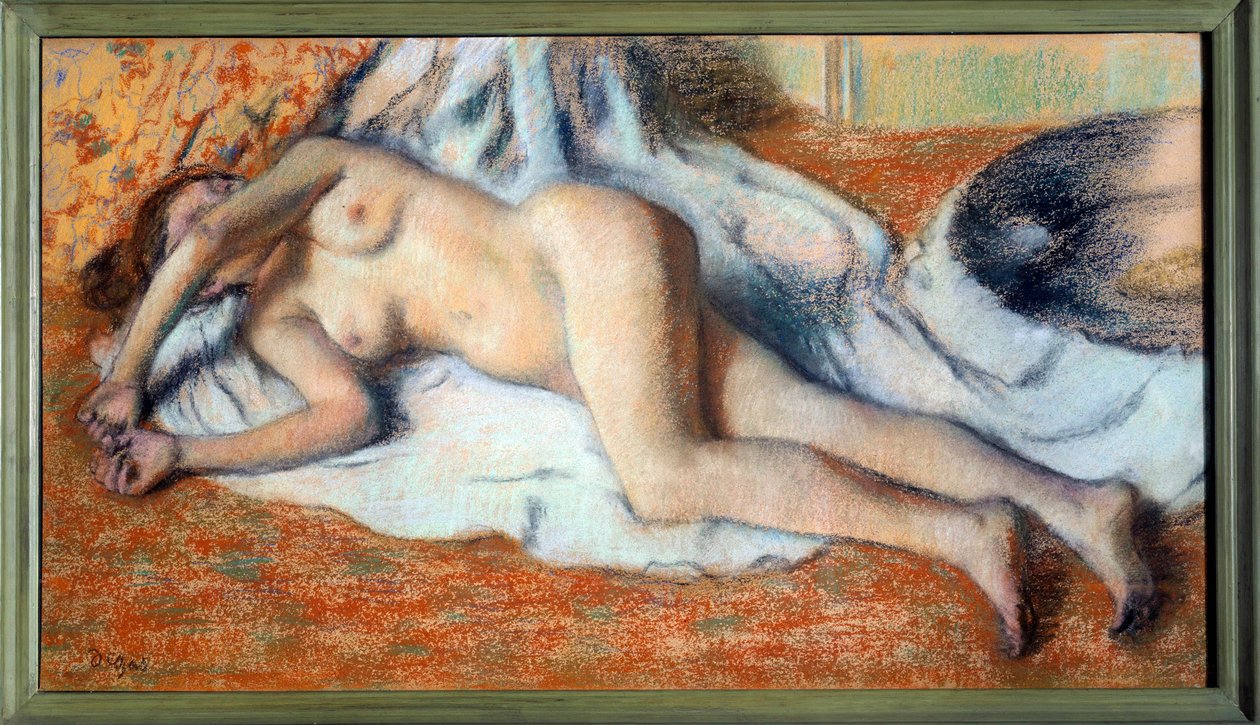 Nach dem Bad oder nackte Dehnungen von Edgar Degas