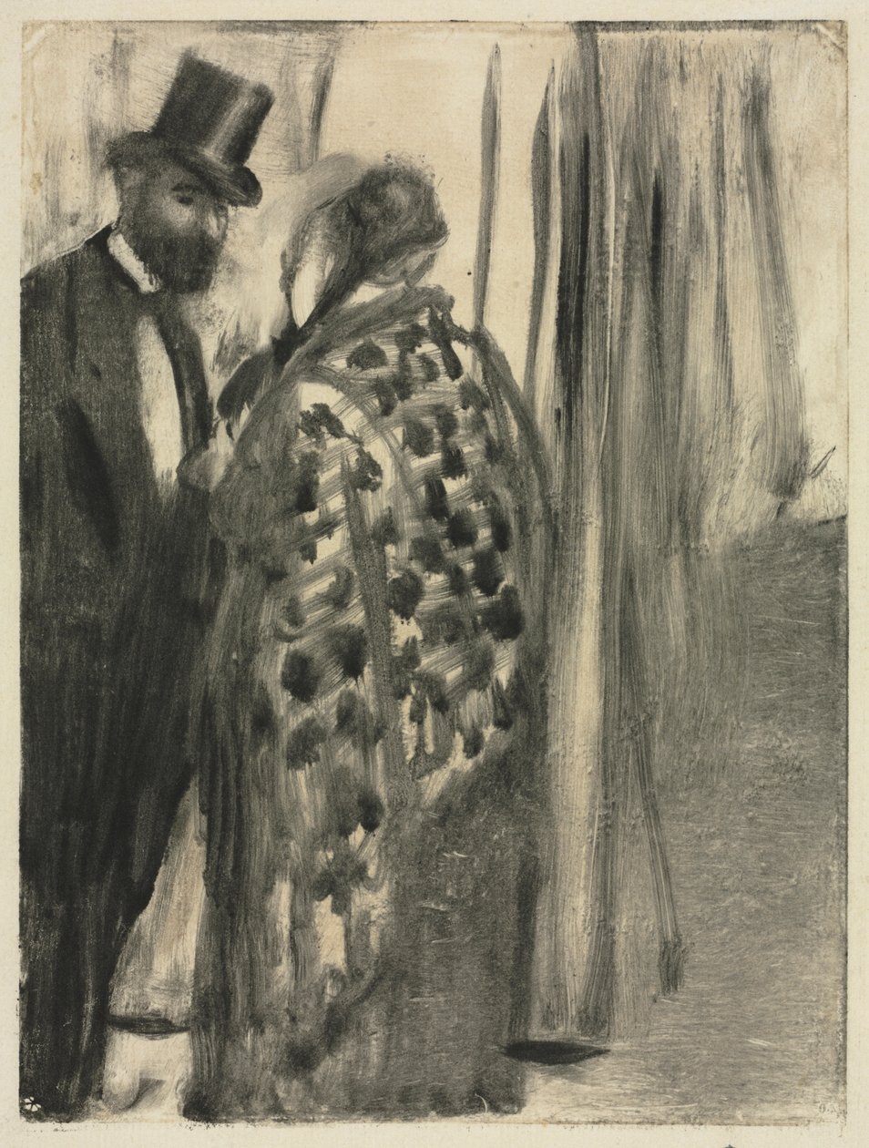 Gespräch: Ludovic Halévy und Madame Cardinal für "La Famille Cardinal" von Ludovic Halévy, ca. 1880-83 von Edgar Degas