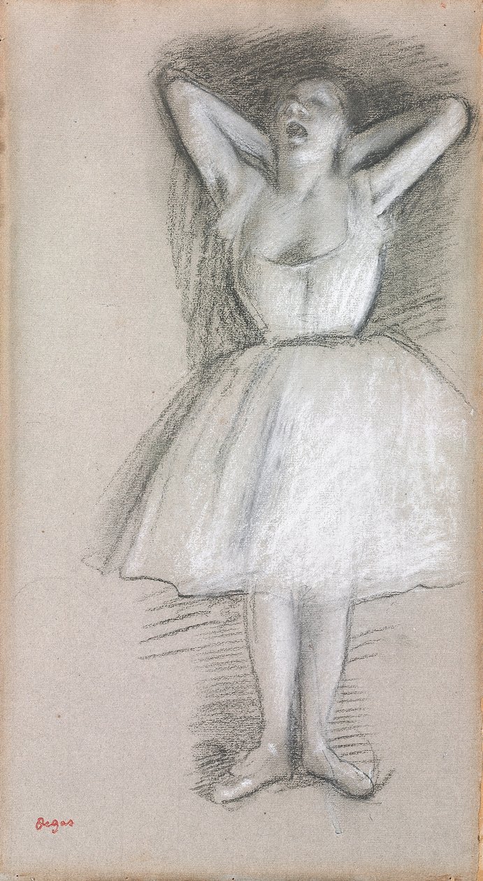 Tänzerin, Arme hinter dem Kopf erhoben; Danseuse, les bras levés et ramenés derrière la tête von Edgar Degas
