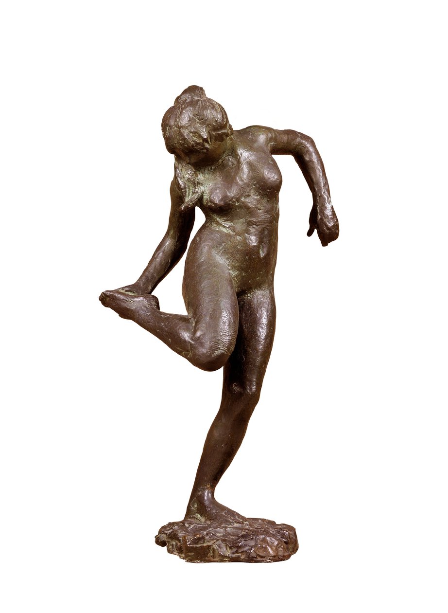 Tänzerin betrachtet die Sohle ihres rechten Fußes, ca. 1890 von Edgar Degas