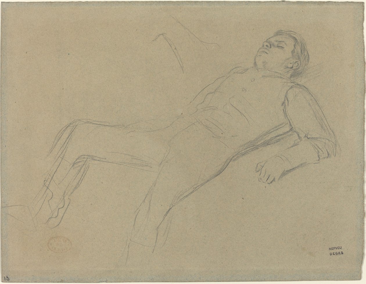 Gestürzter Jockey (Studie für "Szene vom Hindernisrennen: Der gestürzte Jockey") von Edgar Degas