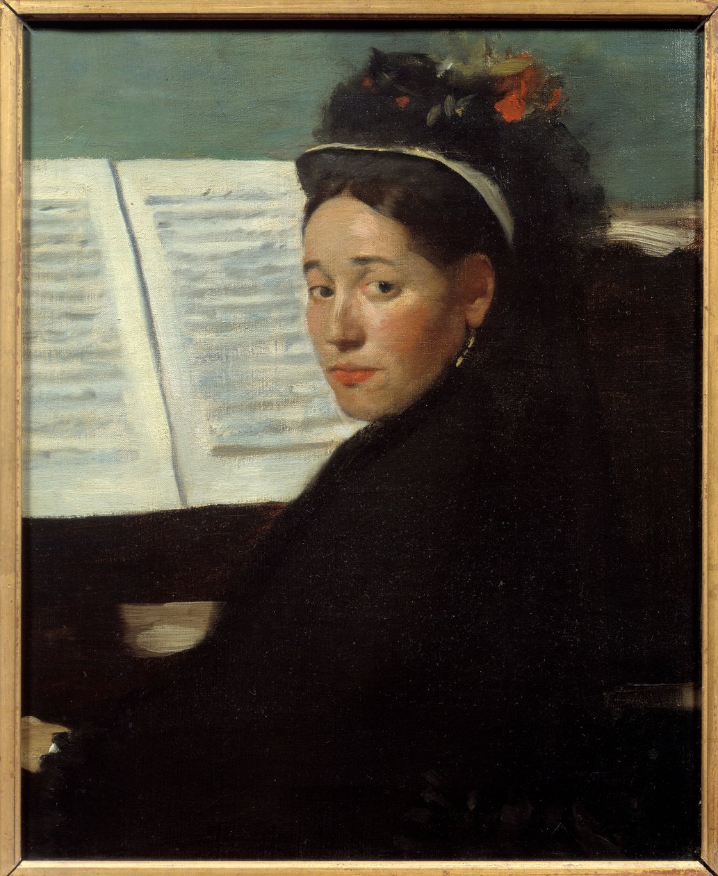 Mademoiselle Dihau (1843-1935) Pianistin der Konzerte Colonne, am Klavier. Gemälde von Edgar Degas (1834-1917) 1869 von Edgar Degas