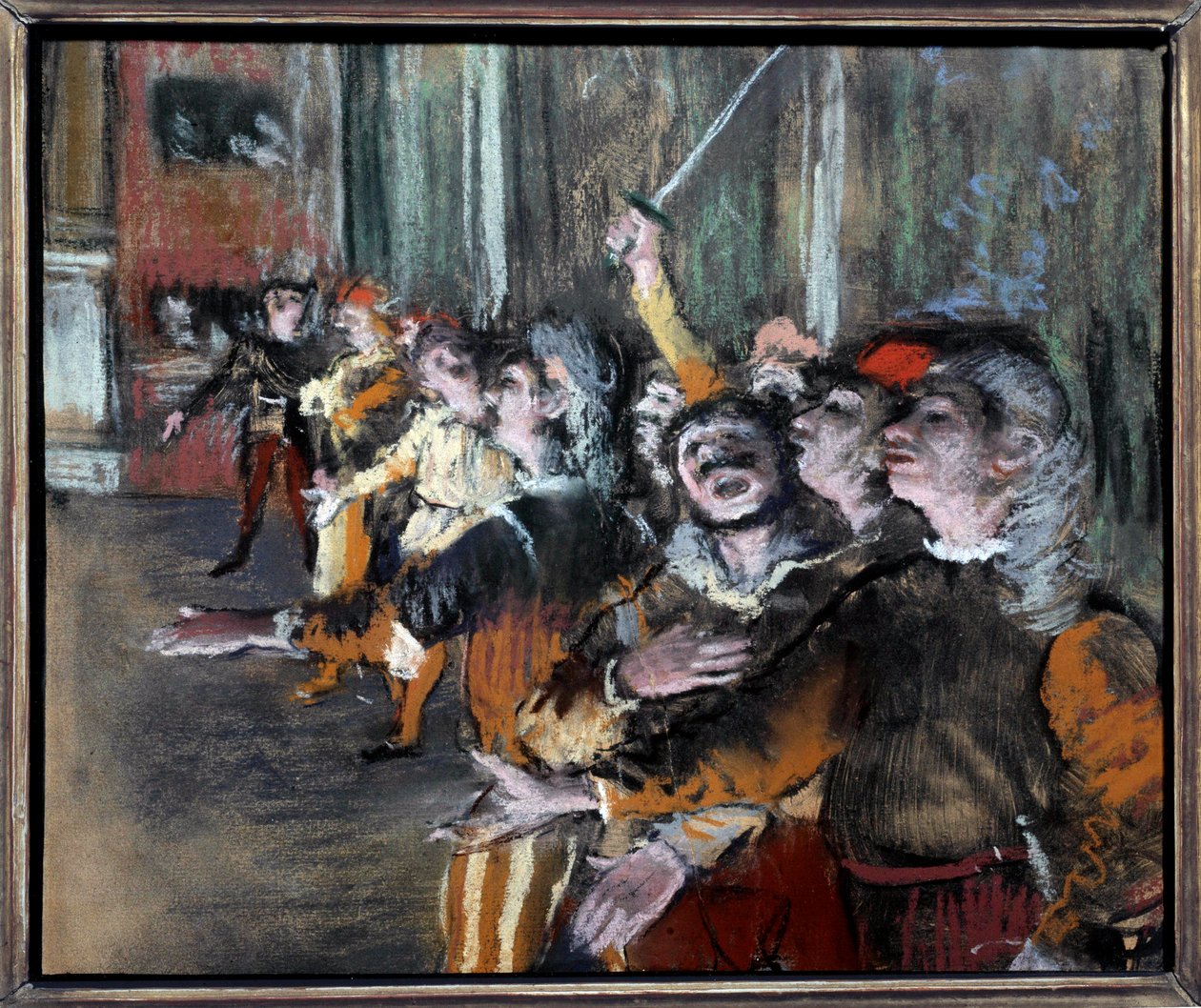 Pastellstatisten oder Chorsänger auf Monotypie von Edgar Degas (1834-1917) 1877 von Edgar Degas