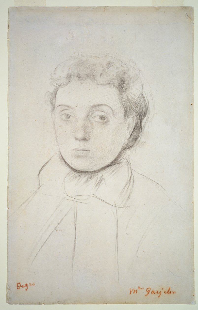 Porträt von Joséphine Gaujelin, vor 1867 (Kreide auf Papier) von Edgar Degas