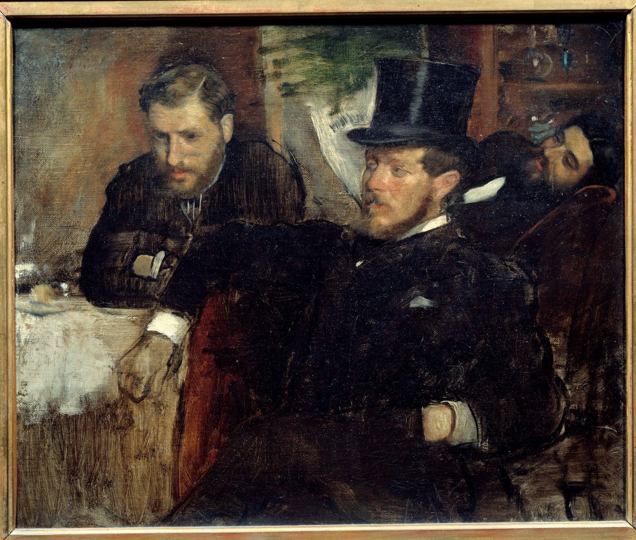 Porträts der Ingenieure Jeantaud, Livert und Laine, Freunde des Künstlers. Gemälde von Edgar Degas. Paris, Musée d