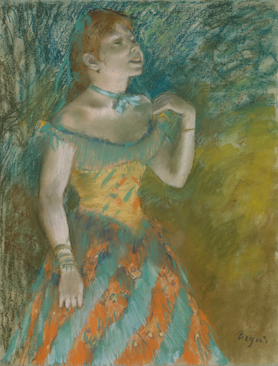 Die Sängerin in Grün, ca. 1884 von Edgar Degas