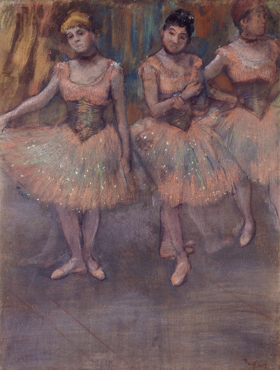 Drei Tänzerinnen vor der Probe, ca. 1880 von Edgar Degas