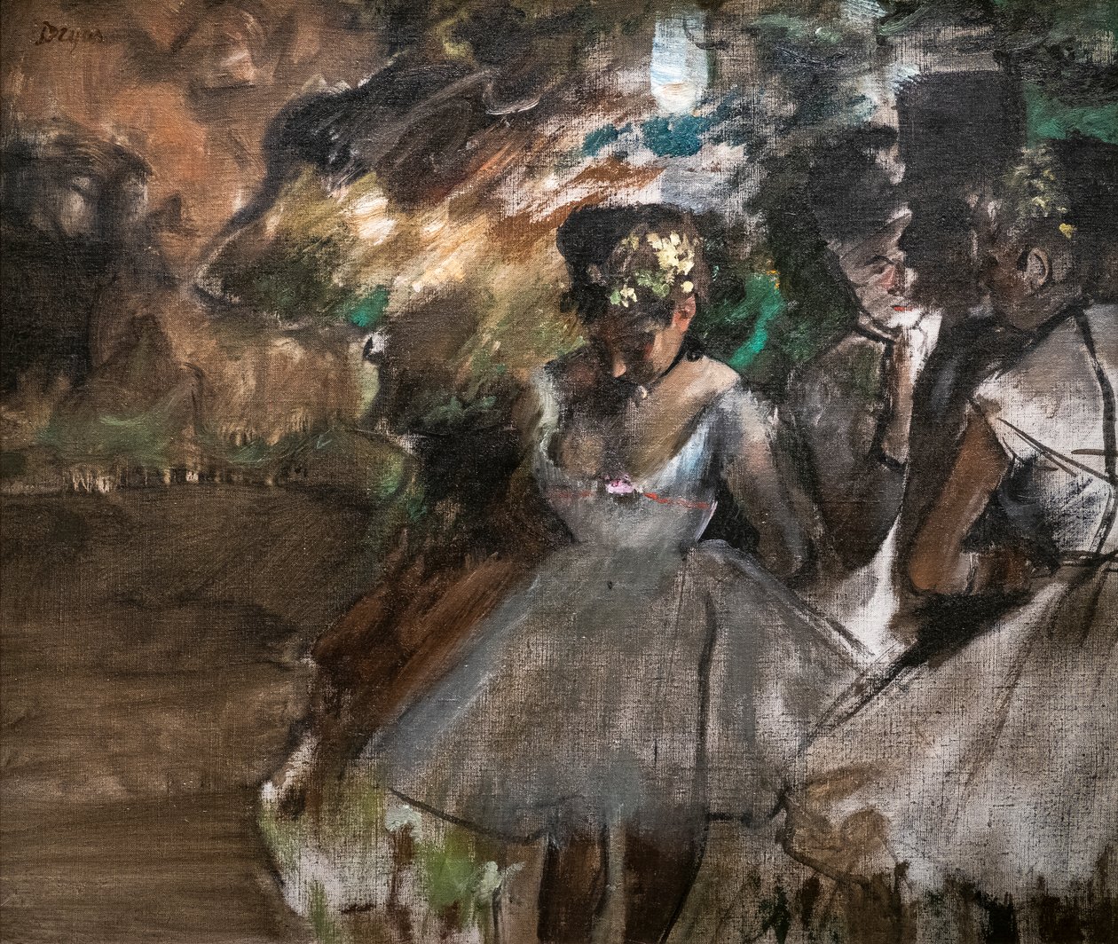 Drei Tänzerinnen hinter den Kulissen von Edgar Degas