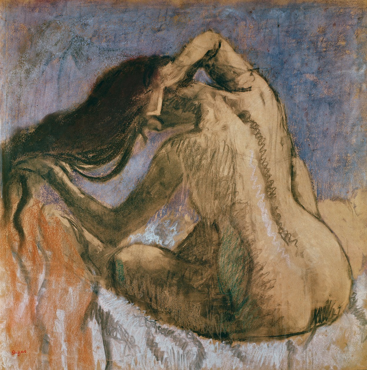 Frau, die sich die Haare kämmt, 1905-10 von Edgar Degas