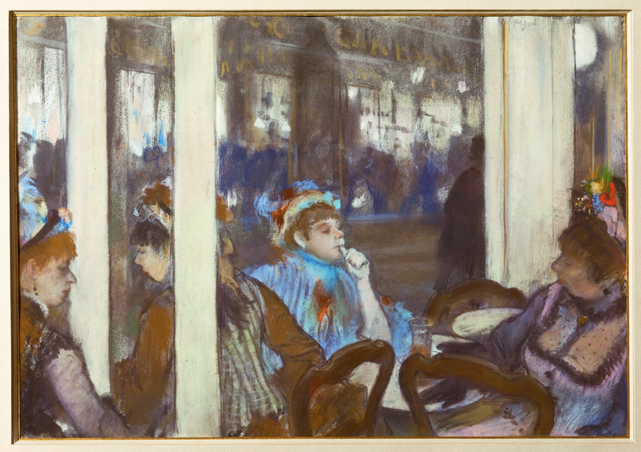 Frauen auf der Terrasse eines Kaffeehauses am Abend von Edgar Degas