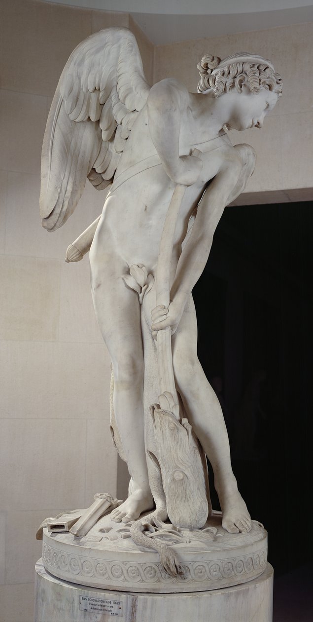 Amor schnitzt seinen Bogen aus der Keule des Herkules von Edmé Bouchardon