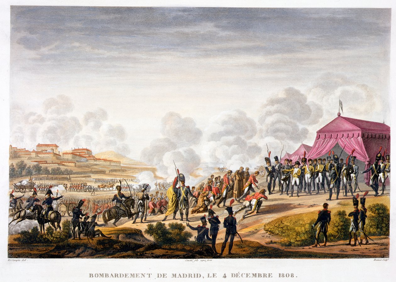 Die Bombardierung von Madrid, Spanien, 4. Dezember 1808 von Edme Bovinet