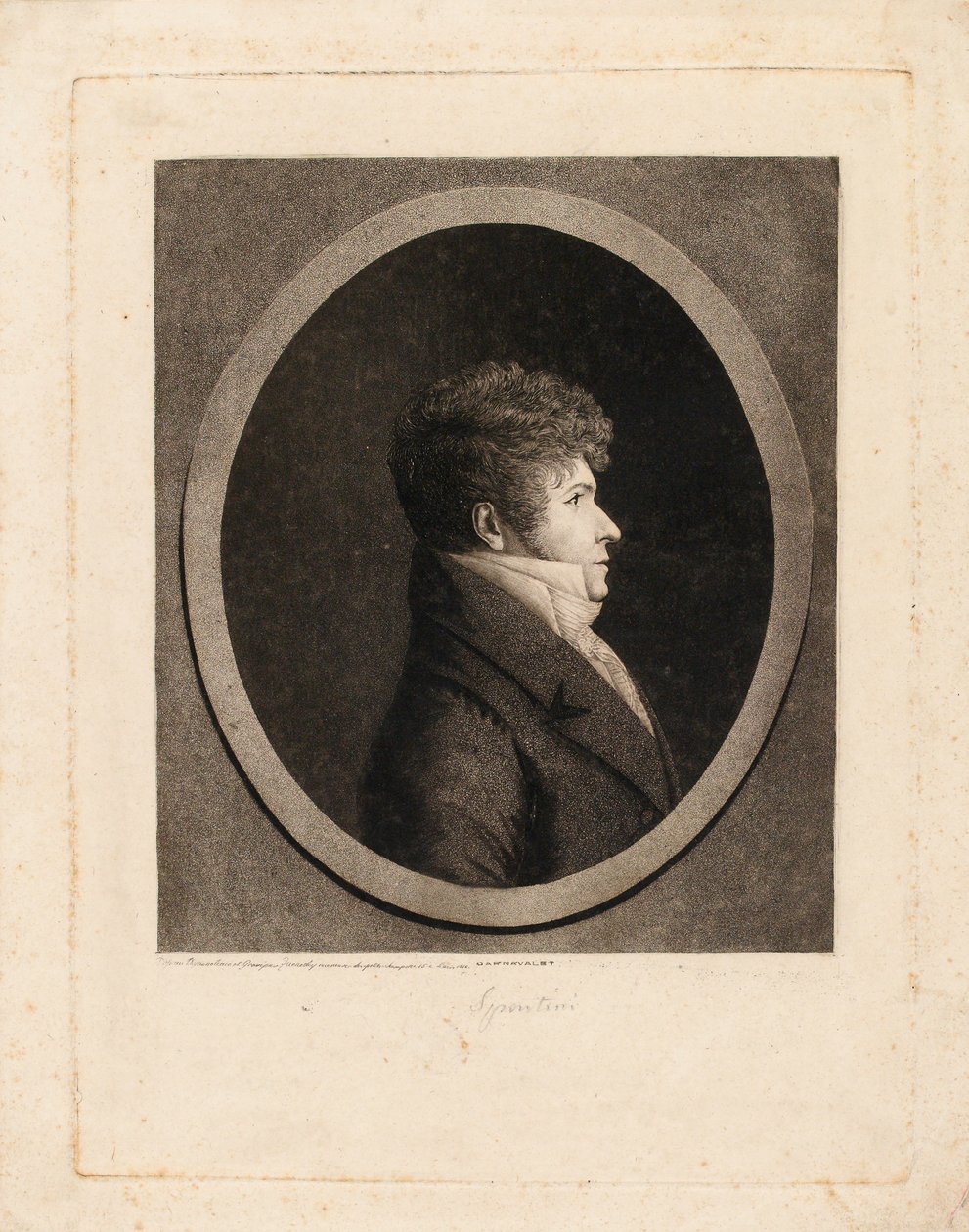 Porträt des Dirigenten und Komponisten Gaspare Spontini 1774-1851 von Edme Quenedey