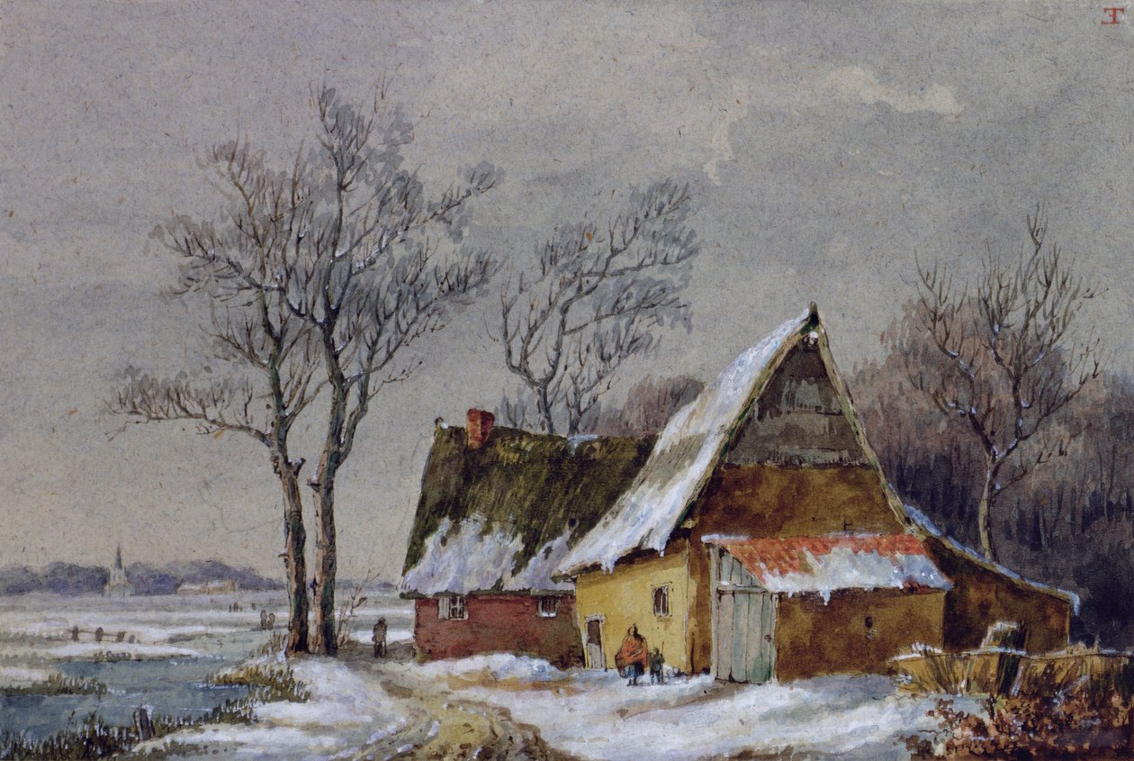 Winterszene in den Niederlanden von Edmond Jean