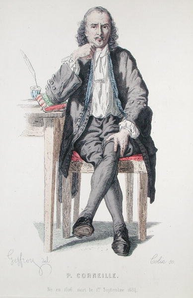 Porträt von Pierre Corneille (1606-84), Frontispiz für eine Ausgabe von Corneilles Gesamtwerken von Edmond A.F. (after) Geffroy